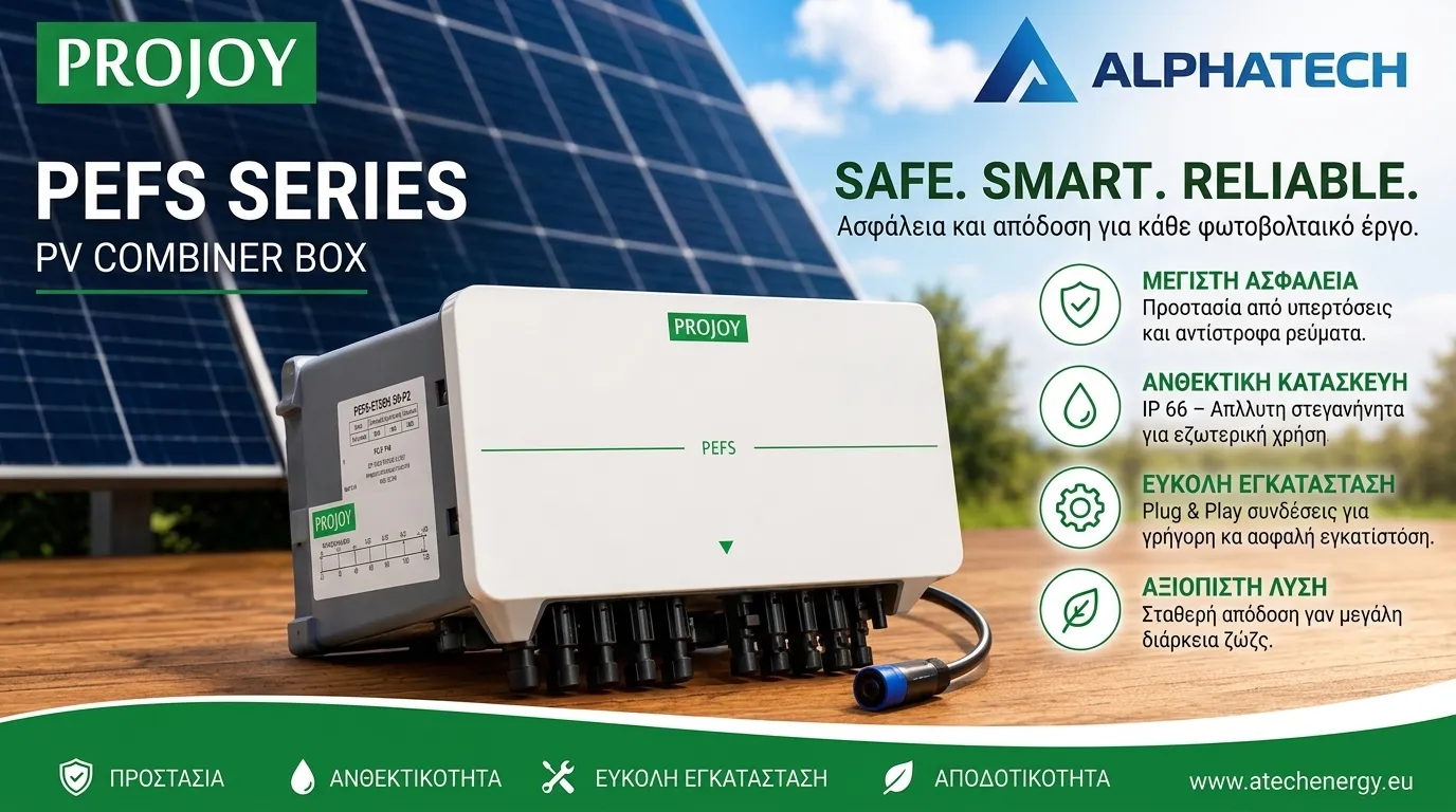 Projoy PEFS Σειρά PV Combiner Box — IP66 Plug & Play