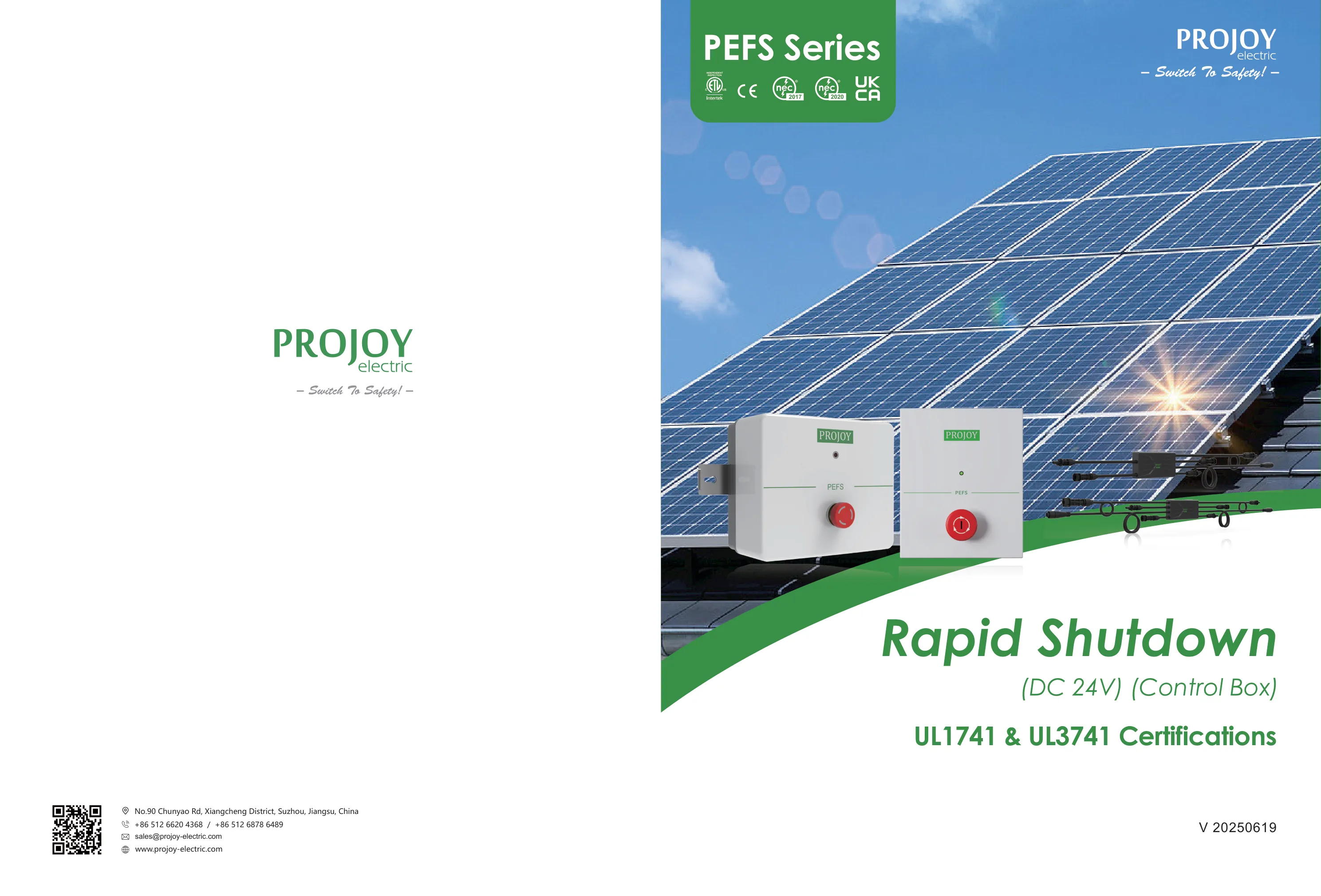 Projoy PEFS-PL Rapid Shutdown Module Level Datasheet σελίδα 1